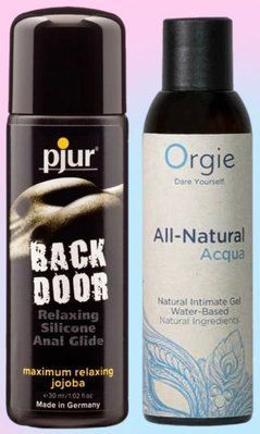 Набір лубрикантів pjur backdoor anal Relaxing jojoba silicone 30 мл + ALL-NATURAL Acqua, 150 мл Orgie LB880 фото