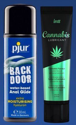 Набір лубрикантів pjur backdoor Comfort water glide 30 мл + Intt Cannabis (100 мл) LB213 фото