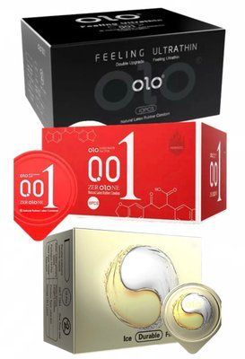 Комплект: OLO Feeling Ultrathin 10 шт. + OLO збуджуючі 10 шт. + OLO Лід і Полум'я 10 шт. SOS11741 фото