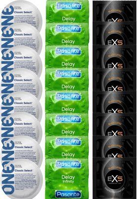 Набір 24 шт ONE Classic Select + Delay Infinity + EXS Black Latex SOS7427 фото