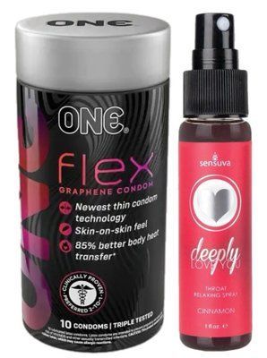 Комплект Набір 10 штук ONE Flex графен + Спрей Sensuva - Deeply Love You Cinnamon (29 мл) SOS6246 фото