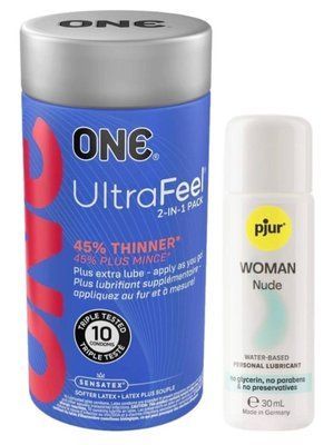 Набор ONE UltraFeel 10 шт + Pjur Woman Nude 30 мл SOS13093 фото