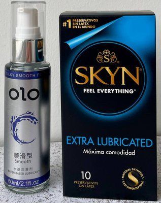 Набір Skyn Exstra Lube 10 штук + Лубрикант "olo smooth" 60 мл - класична SOS1128 фото