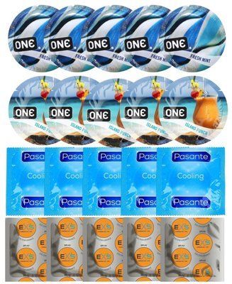 Набор 20 шт ONE Fresh Mint + ONE Island Punch + Pasante Cooling + EXS Delay SOS7177 фото