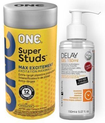 Набор 12 шт ONE Super Studs + Lovely Lovers DELAY GEL 150ml SOS9022 фото