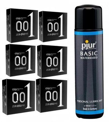 Комплект: pjur Basic waterbased 100 мл + OLO Feeling Ultrathin 18 шт. SOS11286 фото