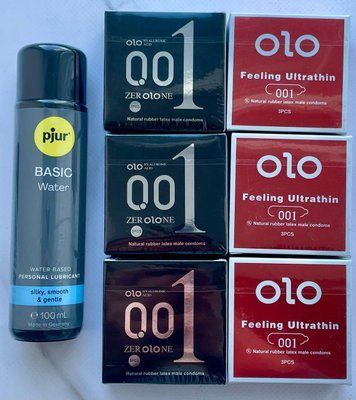 Набір OLO Feeling Ultrathin 001 + OLO збуджуючі 18 штук + Лубрикант pjur Basic Waterbased, 100 мл SOS3774 фото