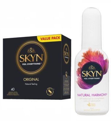 SKYN ORIGINAL 40 шт та Лубрикант Skyn Natural Harmony (80 мл) SOS478 фото