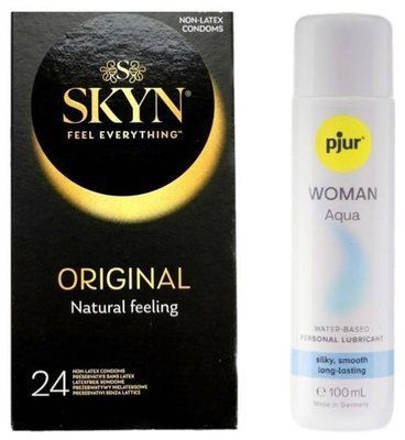 Комплект SKYN Original 24 шт + Pjur Woman Aqua 100 мл SOS13243 фото