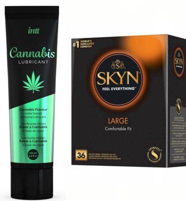 Набір : SKYN Large 36 шт та Лубрикант Intt Cannabis 100 мл SOS228 фото