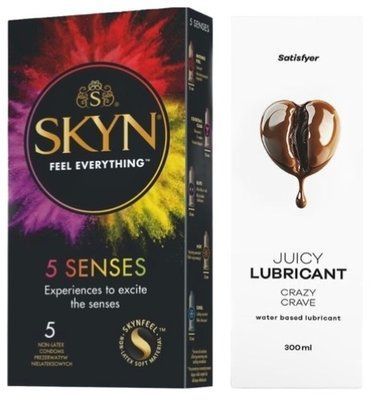 Комплект Лубрикант Satisfyer Juicy Crazy Crave 300 мл + SKYN 5 Senses SOS12893 фото