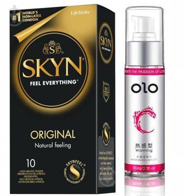 Набір : SKYN Original 10 шт та Лубрикант OLO зігріваючий 60 мл sos101 фото