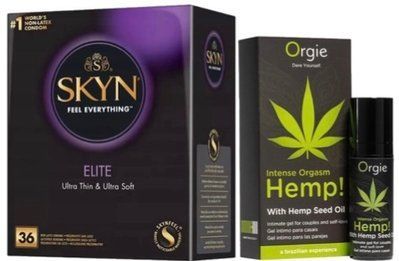 Набор из SKYN Elite 36 шт + Жидкий вибратор Intense Orgasm Hemp! (15 мл) от ORGIE SOS10232 фото