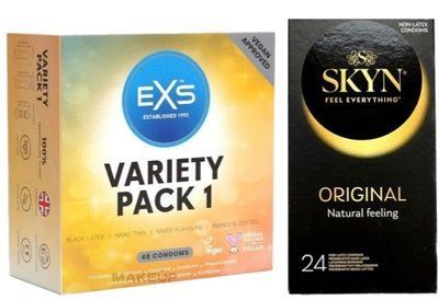 Набор с SKYN ORIGINAL 24 ШТ. + EXS Mixed Variety Pack 1, 48 штук SOS7925 фото