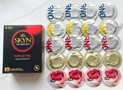 Комплект 56 шт - ONE Super Studs, Classic, Vanish, Extreme ribs, Flavor Waves + SKYN Intense Feel SOS1873 фото