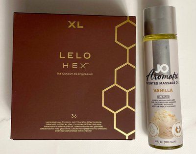 Комплект LELO HEX Respect XL 36 Pack +System JO Aromatix &mdash; Massage Oil &mdash; Vanilla 120 мл SOS1623 фото