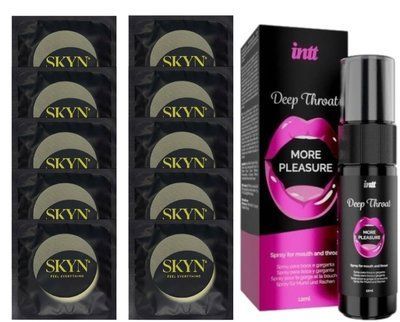 Комплект SKYN Pina Colada 10 шт + INTT Deep Throat Oral Spray (12 мл) SOS13693 фото