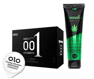 OLO Feeling Ultrathin &mdash; 10 шт та Лубрикант Intt Cannabis 100 мл SOS828 фото
