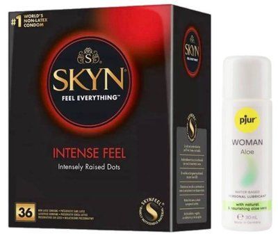 Комплект Skyn ​​Intense feel 36 шт + Pjur Woman Aloe 30 мл SOS13193 фото