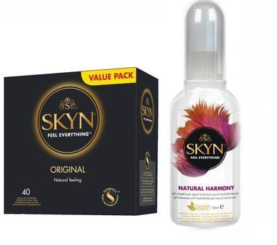 Набір SKYN ORIGINAL 40 шт та Лубрикант Skyn Natural Harmony 80 мл SK125 фото