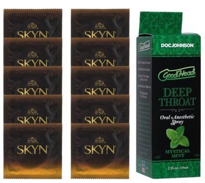 Комплект SKYN Passion Daiquiri 10 шт + Doc Johnson GoodHead Deep Throat Spray Mystical Mint (59 мл) SOS13643 фото
