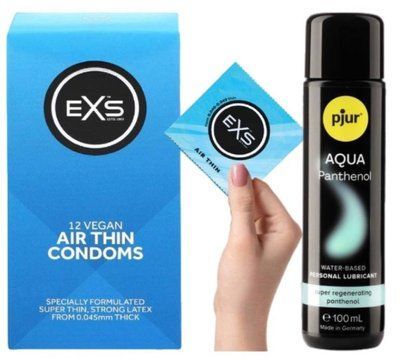 Комплект EXS Air Thin 12 шт + Pjur Aqua Panthenol 100 мл SOS13593 фото
