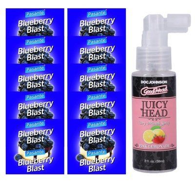 Pasante Blueberry Blast 10 шт + Doc Johnson GoodHead &ndash; Pink Lemonade, 59 мл SOS13944 фото