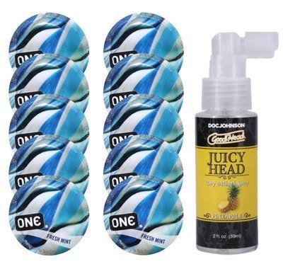 Комплект ONE Fresh Mint 10 шт + Doc Johnson &ndash; Pineapple, 59 мл SOS13794 фото