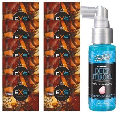 EXS CRAZY COLA 10 шт + Doc Johnson DeepThroat &ndash; Cotton Candy (59 мл) SOS14094 фото