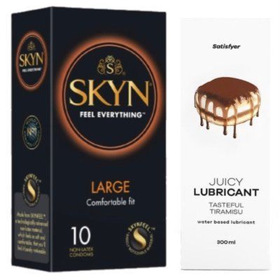 Набір Лубрикант Satisfyer Tasteful Tiramisu 300 мл + SKYN Large 10 шт. SOS12843 фото