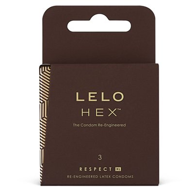 LELO HEX Condoms Respect XL 3 Pack, тонкі та суперміцні, збільшений розмір SO8132 фото