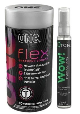 Комплект Набір 10 штук ONE Flex графен + Спрей WOW! ментол: 10 мл. ORGIE SOS6247 фото