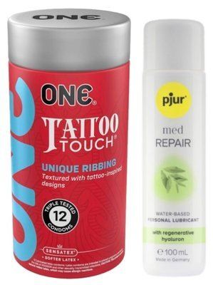 Набор ONE Tattoo Touch Pack 12 шт + Лубрикант Pjur MED Repair Glide 100 мл SOS13044 фото