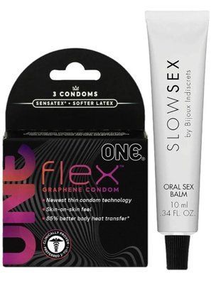 Комплект 3 шт ONE Flex + Стимулювальний бальзам Bijoux Indiscrets Slow Sex Oral sex balm SOS6146 фото
