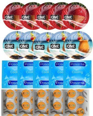 Набор 20 шт ONE Chocolate Strawberry + ONE Island Punch + Pasante Cooling + EXS Delay SOS7228 фото
