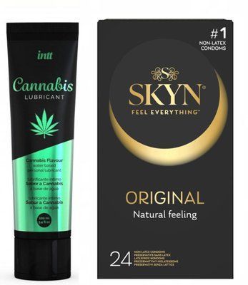 Набір : SKYN ORIGINAL 24 шт та Лубрикант Intt Cannabis 100 мл SOS229 фото