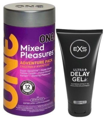 Набор из 12 шт ONE Mixed Pleasures + Пролонгатор EXS Delay Gel Ultra+ 100ml SOS9273 фото