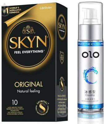 Набір : SKYN Original 10 шт та Лубрикант OLO охолоджуючий 60 мл sos102 фото