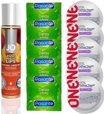 набір 10 шт Pasante + ONE + System JO H2O Peachy Lips (30 мл) SOS4670 фото