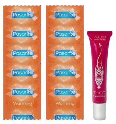 Комплект Pasante Warming 10 шт + Nuei THOR Orgasmic Gel (10 мл) SOS14396 фото