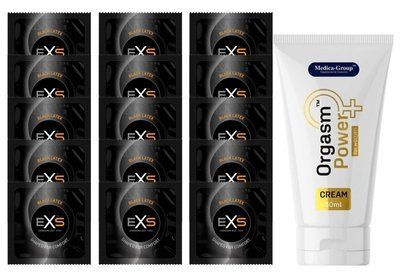 Комплект EXS Black Latex 15 шт + Orgasm Power for Women крем 50 мл SOS14643 фото