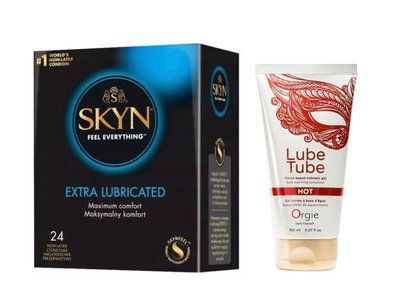 SKYN Extra Lube, 24 шт та Лубрикант ORGIE LUBE TUBE HOT 150 ml SOS979 фото