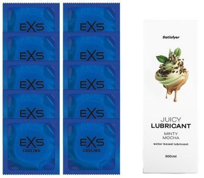 Набір: EXS Cooling 10 шт. + Лубрикант Satisfyer Minty Mocha 300 мл SOS11136 фото