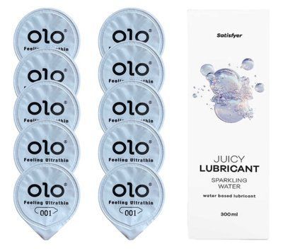 OLO Feeling Ultrathin 10 шт. + Лубрикант Satisfyer Sparkling Water 300 мл SOS12494 фото