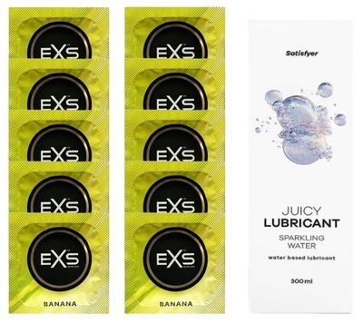 Комплект: з EXS Banana 10 шт + Лубрикант Satisfyer Sparkling Water water based 300 мл SOS11337 фото