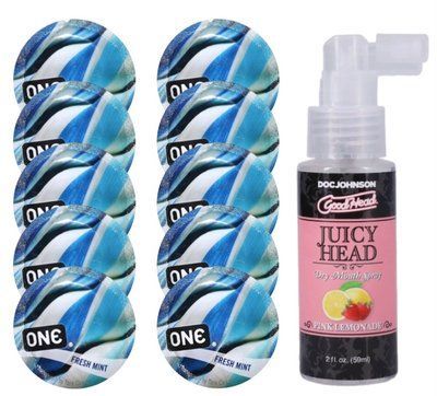 Комплект ONE Fresh Mint 10 шт + Doc Johnson &ndash; Pink Lemonade, 59 мл SOS13795 фото