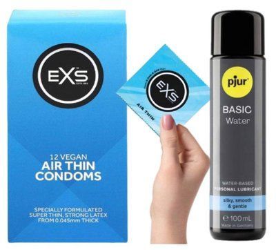 Комплект EXS Air Thin 12 шт + Pjur Basic Waterbased 100 мл SOS13594 фото