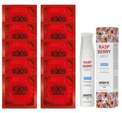 Комплект EXS Warming 10 шт + EXSENS Kissable Raspberry Mint 15 МЛ SOS14296 фото