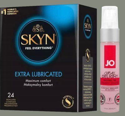 Набір SKYN Extra Lube 24 шт + Гель System JO Oral Delight Strawberry Sensation (30 мл) SOS5841 фото