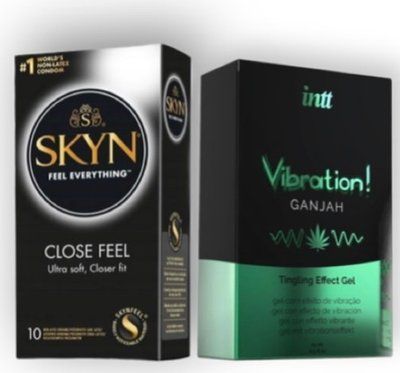 SKYN Close Feel 10 штук + Intt Vibration Ganjah (15 мл) SOS6778 фото